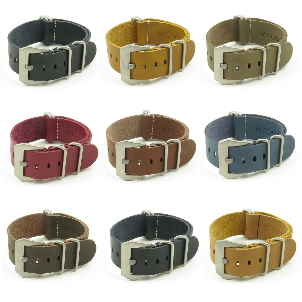 All Color NT.pv Leather NATO Strap w Pre-V Buckle