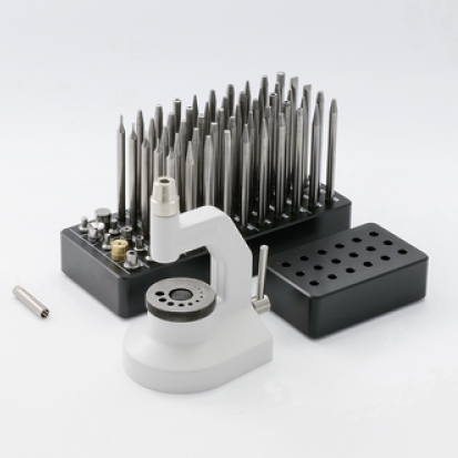 Bergeon Staking tool, with 50 punches and 10 stakes