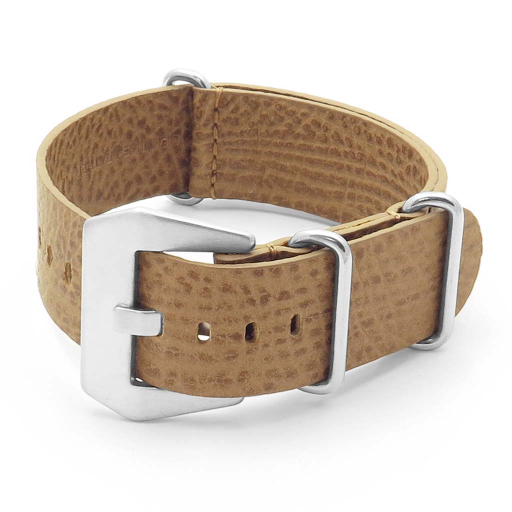 DASSARI Concrete dn4.3 Textured Italian Leather NATO Strap in tan