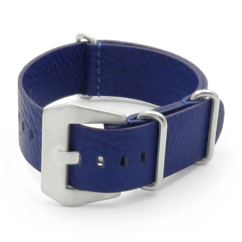 DASSARI Concrete dn4.5 Textured Italian Leather NATO Strap in blue