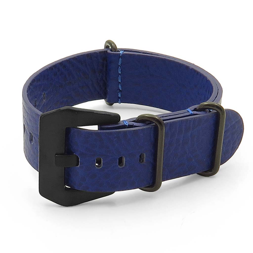 DASSARI Concrete dn4.5.mb Textured Italian Leather NATO Strap in blue