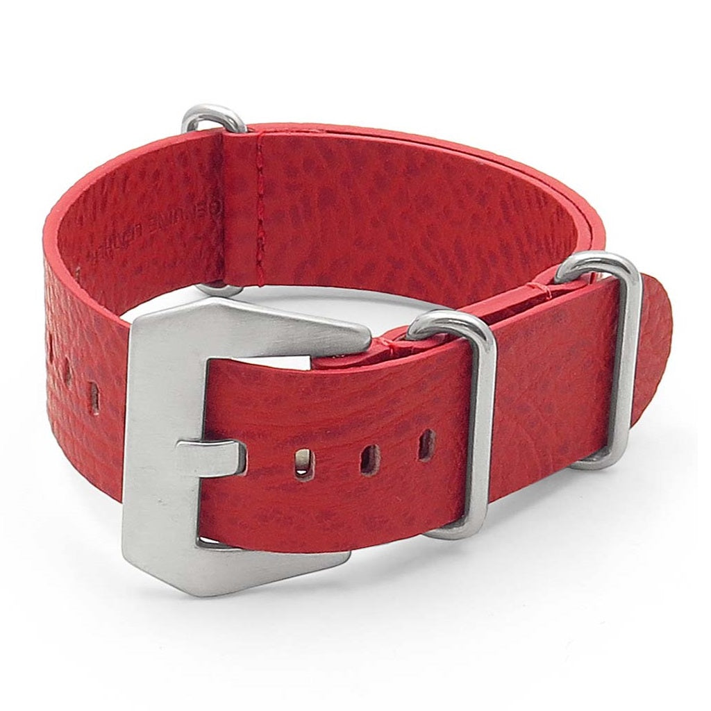 DASSARI Concrete dn4.6 Textured Italian Leather NATO Strap in red