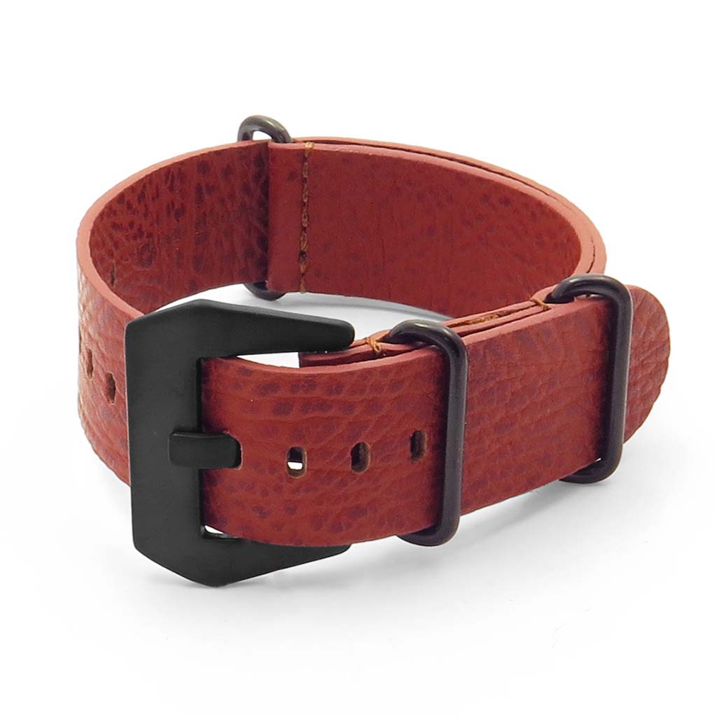 DASSARI Concrete dn4.8.mb Textured Italian Leather NATO Strap in rust