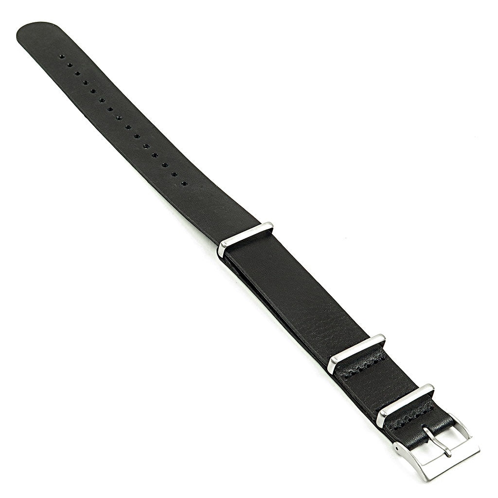 DASSARI Marquis dn8.1 Vintage Hand Finished Italian Leather NATO Strap in Black