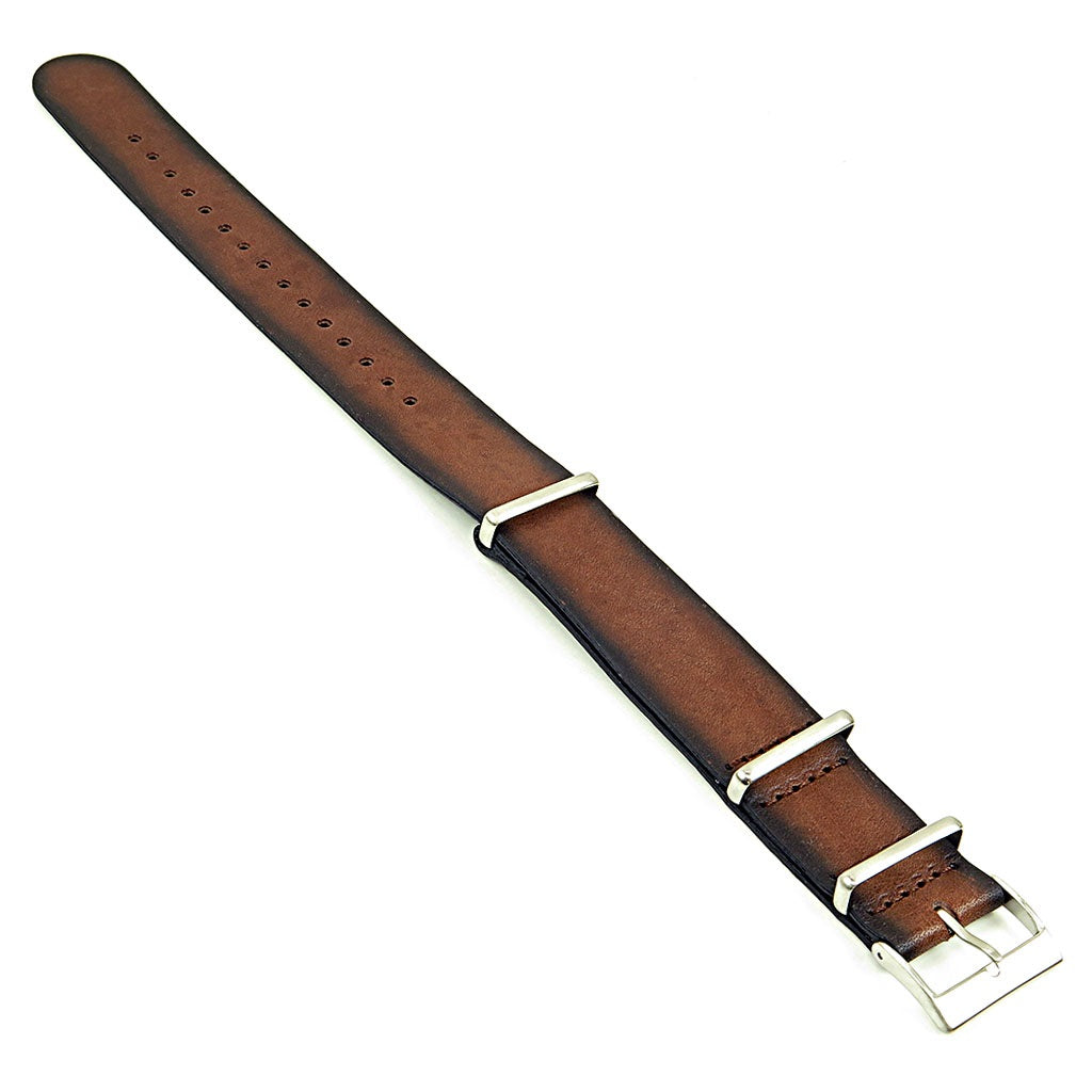 DASSARI Marquis dn8.2 Vintage Hand Finished Italian Leather NATO Strap in Brown