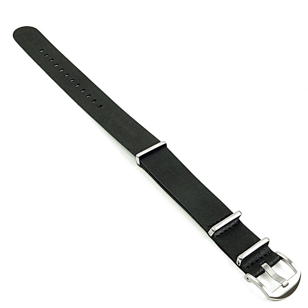 DASSARI Slater dn9.1 Slater Distressed Leather NATO Strap in Black