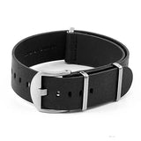 DASSARI Slater dn9.1 Slater Distressed Leather NATO Strap in Black