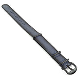 DASSARI Slater dn9.5.mb Distressed Leather NATO Strap w Matte Black Hardware in Blue