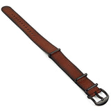 DASSARI Slater dn9.8.mb Distressed Leather NATO Strap w Matte Black Hardware in red