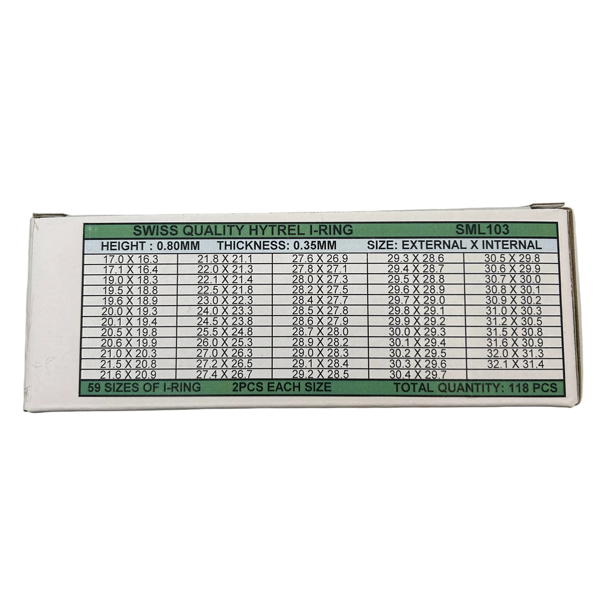 Hytrel Crystal Gasket Assortment (0.80mm Height)
