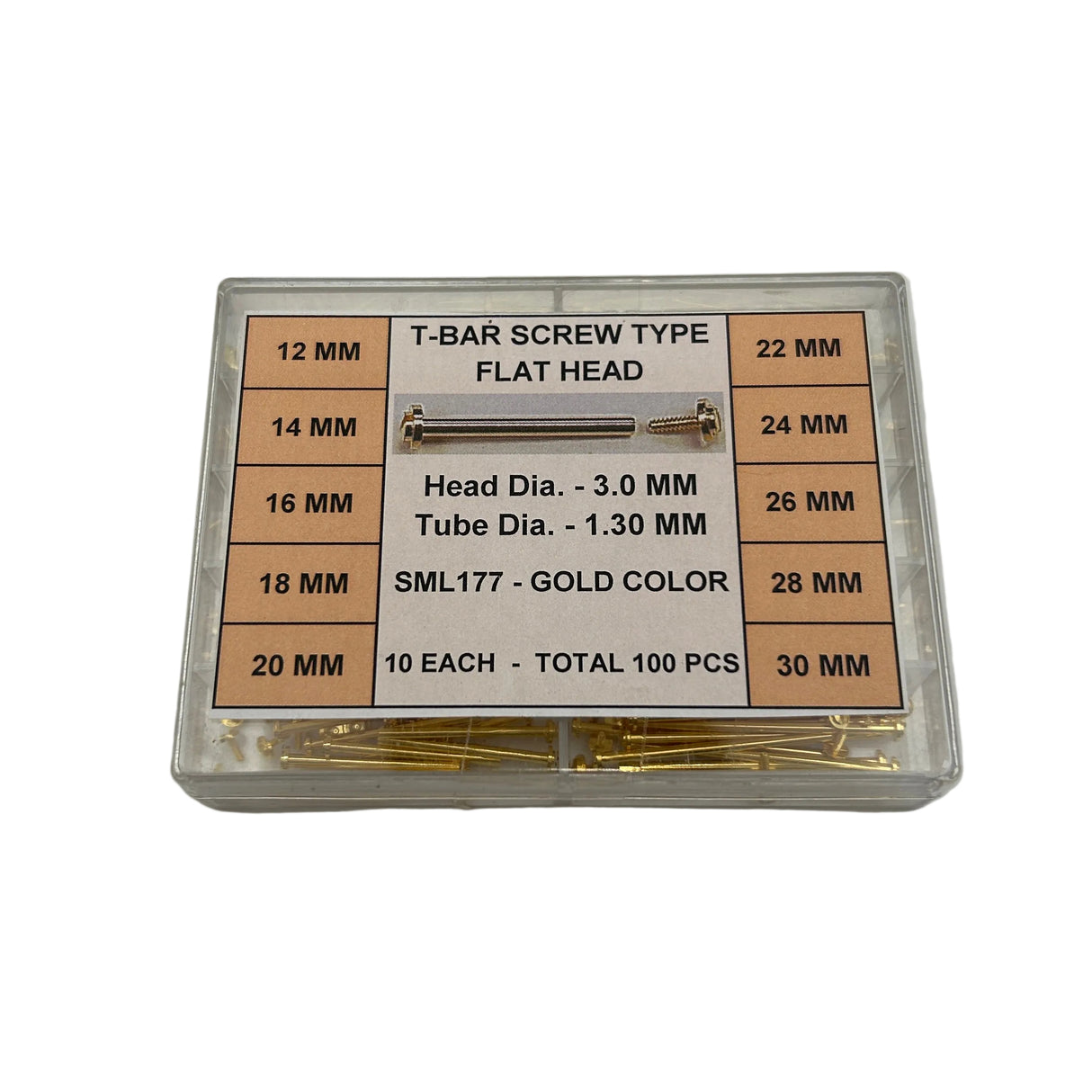 Yellow 1.30 mm T-Bar Assortment (100 pieces)