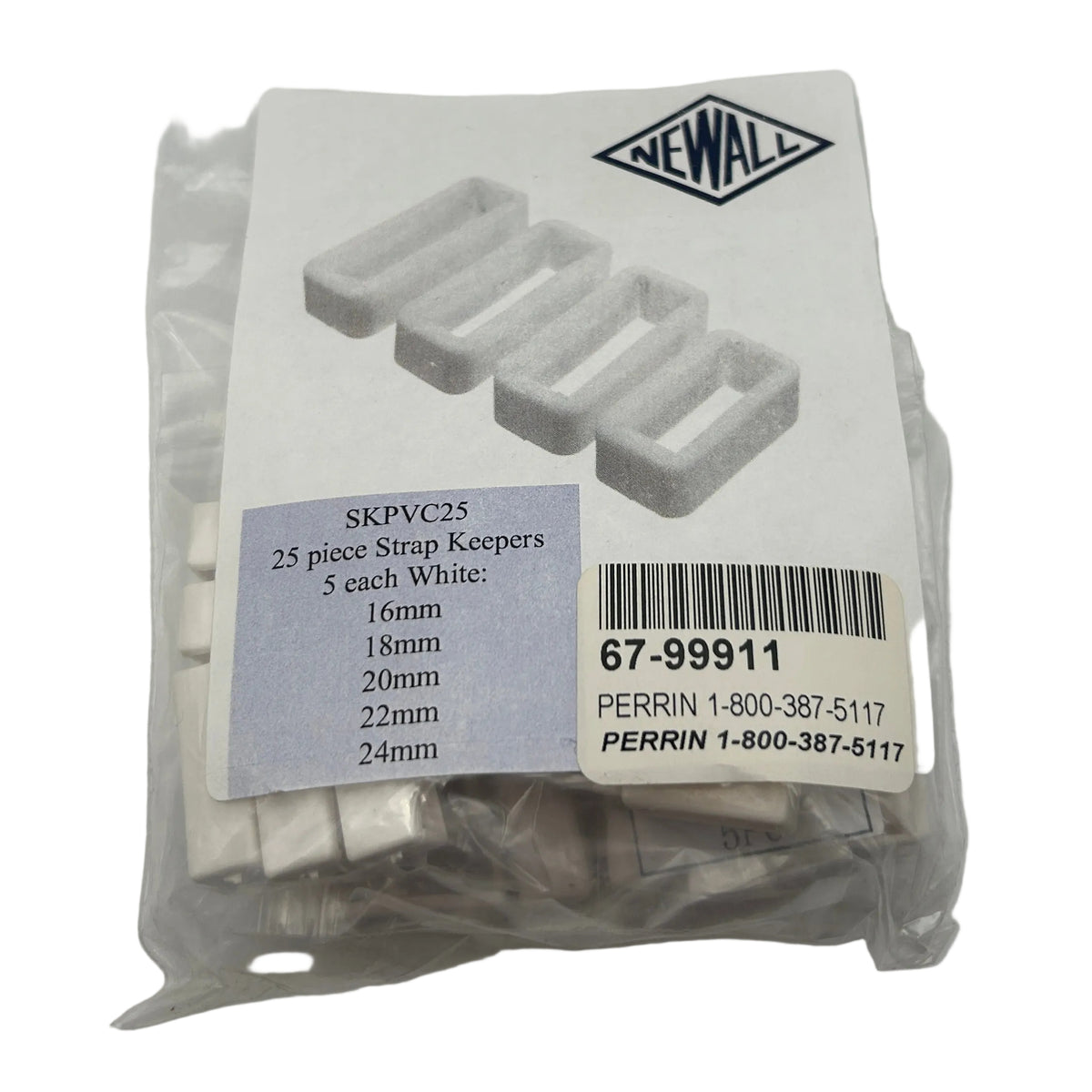 PVC Watch Strap Keeper White Assortment