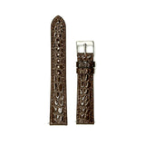 Crocodile Grain Genuine Leather Strap - Brown (by PERRIN)