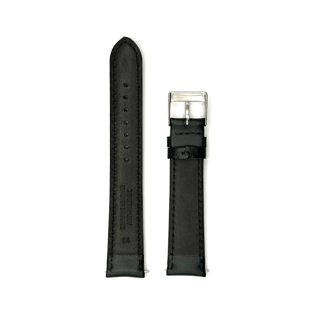 Plain Grain Genuine Leather Strap - Brown (by PERRIN)