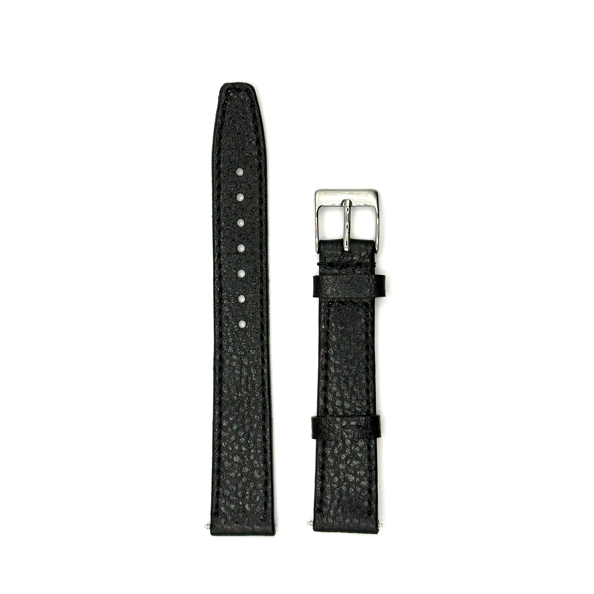 Pebble Grain Genuine Leather Strap - Black (by PERRIN)