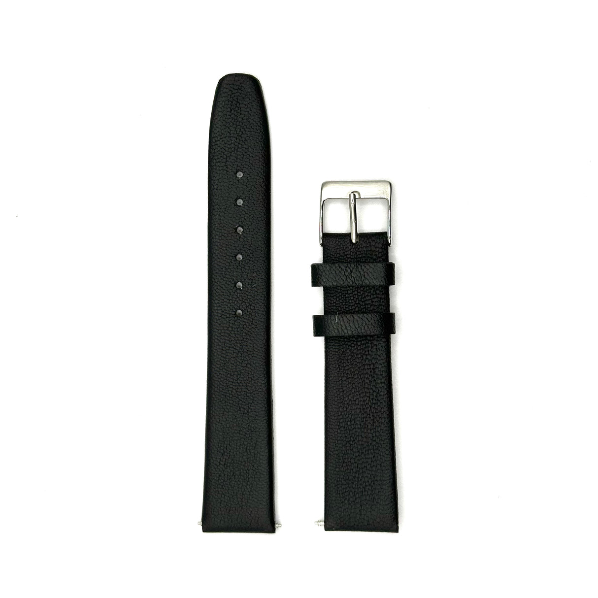 Smooth Grain Genuine Leather Strap - Black (by PERRIN)