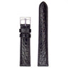 Crocodile Grain Genuine Leather Strap - Black (by PERRIN)