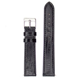 Lizard Grain Genuine Leather Strap - Black (by PERRIN)