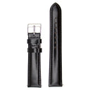 Polished Plain Grain Genuine Leather Strap - Black (110)