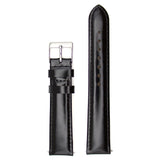 Polished Plain Grain Genuine Leather Strap - Black (by PERRIN)