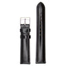 Polished Plain Grain Genuine Leather Strap - Black (by PERRIN)