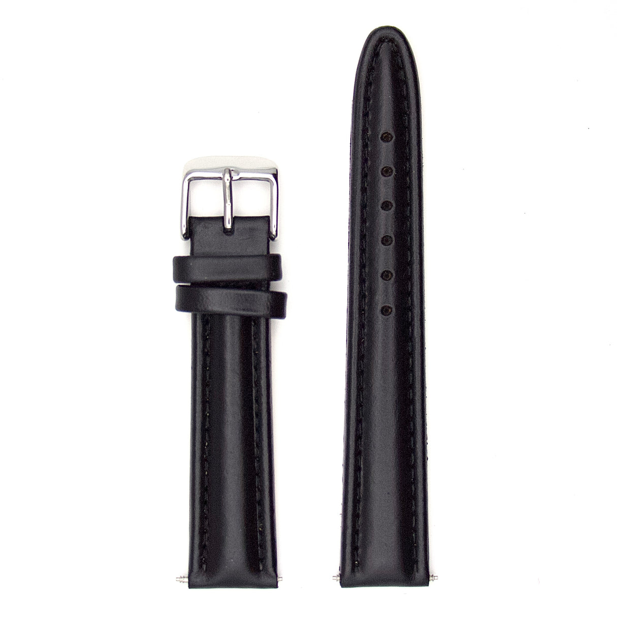 Heavy Tight Stitch Genuine Leather Strap - Black (by PERRIN)