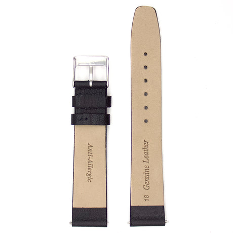 Smooth Grain Genuine Leather Strap - Brown (by PERRIN)