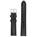 Padded Crocodile Grain Genuine Leather Strap - Black (116)