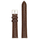 Padded Crocodile Grain Genuine Leather Strap - Brown (116)