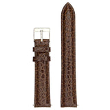Padded Crocodile Grain Genuine Leather Strap - Brown (116)