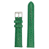 Padded Crocodile Grain Genuine Leather Strap - Green (116)