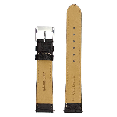 Vintage Crocodile Grain Genuine Leather Strap - Red (120)