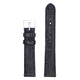 Vintage Crocodile Grain Genuine Leather Strap - Navy (120)