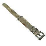 NT.2.pv.mb Leather NATO Strap w Black Pre V Buckle in Dark Brow