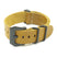 NT.3.pv.mb Leather NATO Strap w Black Pre V Buckle in Amber Yel