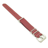 NT.6.pv Leather NATO Strap w Pre-V Buckle in Red