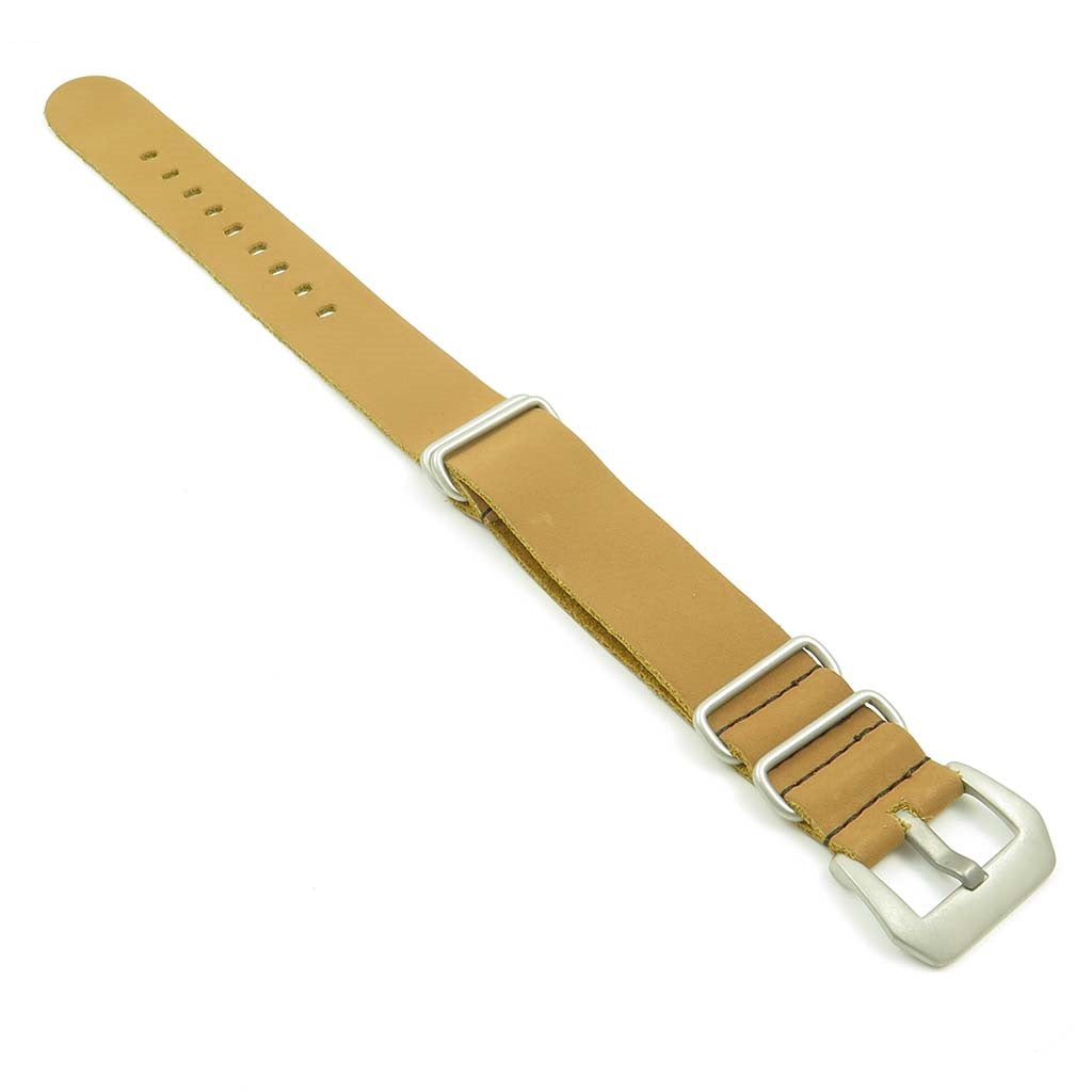 NT.8.pv Leather NATO Strap w Pre-V Buckle in Tan