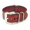 Nato Strap in Distressed Red Leather with Pre V Buckle st793.6.pv