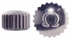 Omega® Crown (Waterproof, Tap 1.00 mm), steel, square, diameter 4.50 mm, see all case numbers in description