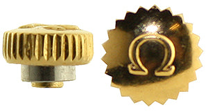 Omega® Crown (Dustproof, Tap 0.90 mm), yellow, flat top, diameter 3.70 mm, see all case numbers in description