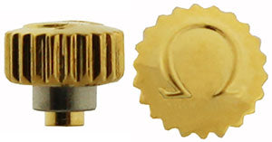 Omega® Crown (Dustproof), yellow, total height of crown including pipe 3.00mm, see all case numbers in description
