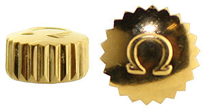 Omega® Crown (Hermetic), yellow, thin, slightly domed, see all case numbers in description