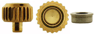 Omega® Crown (Waterproof, with center pusher), fits tube 090ST0172, yellow, see all case numbers in description