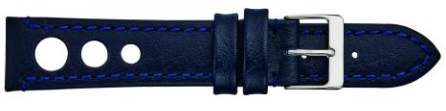 429 Flat Stitched Crushed Leather with Holes Watch Strap