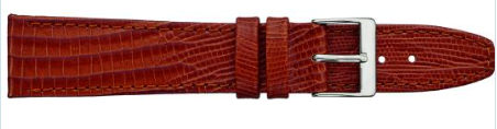 434 Flat Stitched Lizard Grain Leather Watch Strap