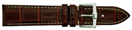 436 Padded Stitched Alligator Grain Leather Watch Strap