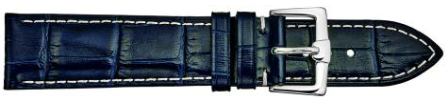 436 Padded Stitched Alligator Grain Leather Watch Strap