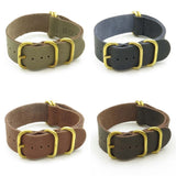 StrapsCo Soft Leather Nato Strap with Solid Bronze Rings NT.bz 