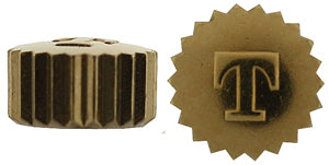 Tissot® Crown (Waterproof), gold colour, square waterproof crown, with logo