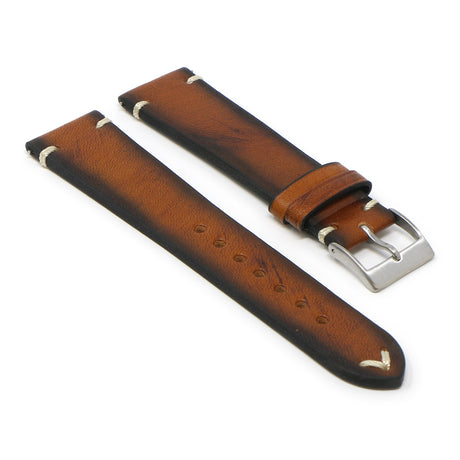 Ds12.17 Main Rust DASSARI Kingwood Vintage Italian Leather Stitched Watch Band Strap